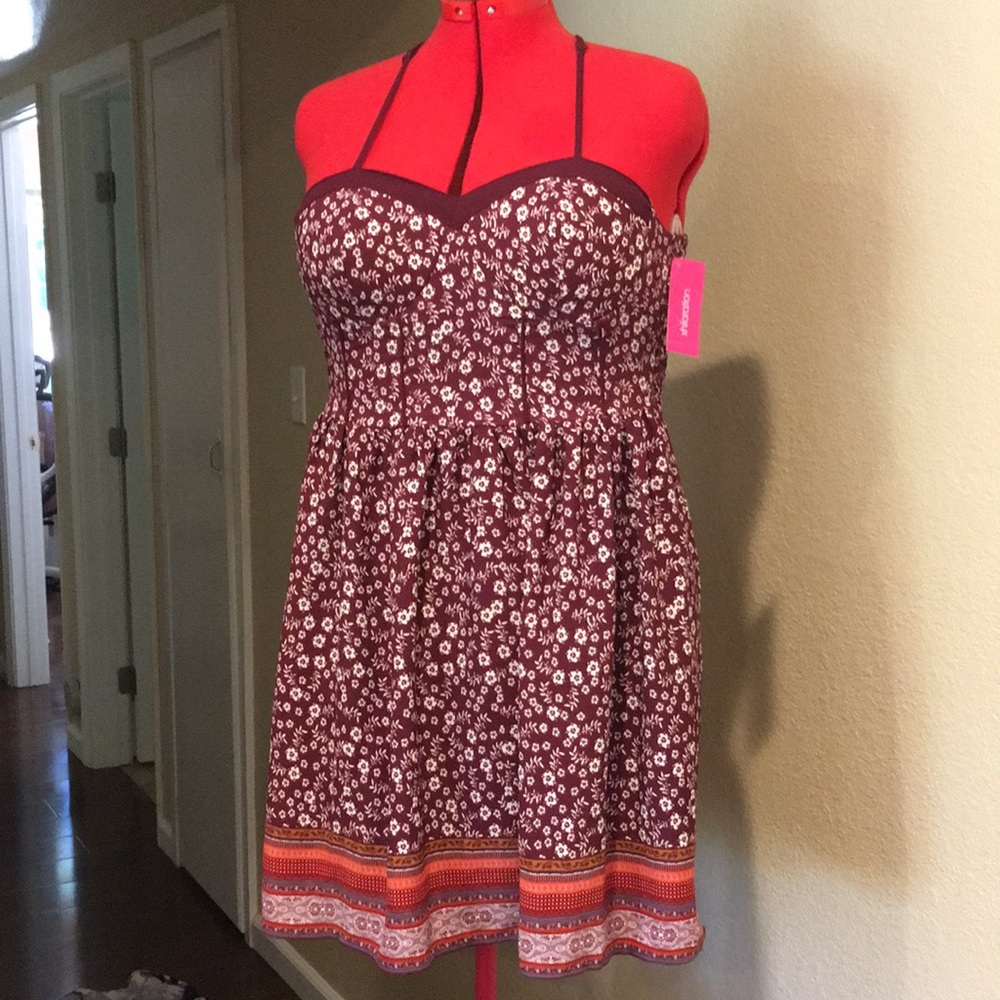 Purple Floral Dress with Bodice